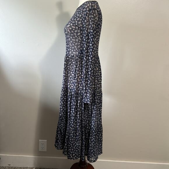 LOUNA Women's Floral Mesh Dress Size S In Black - Picture 5 of 15